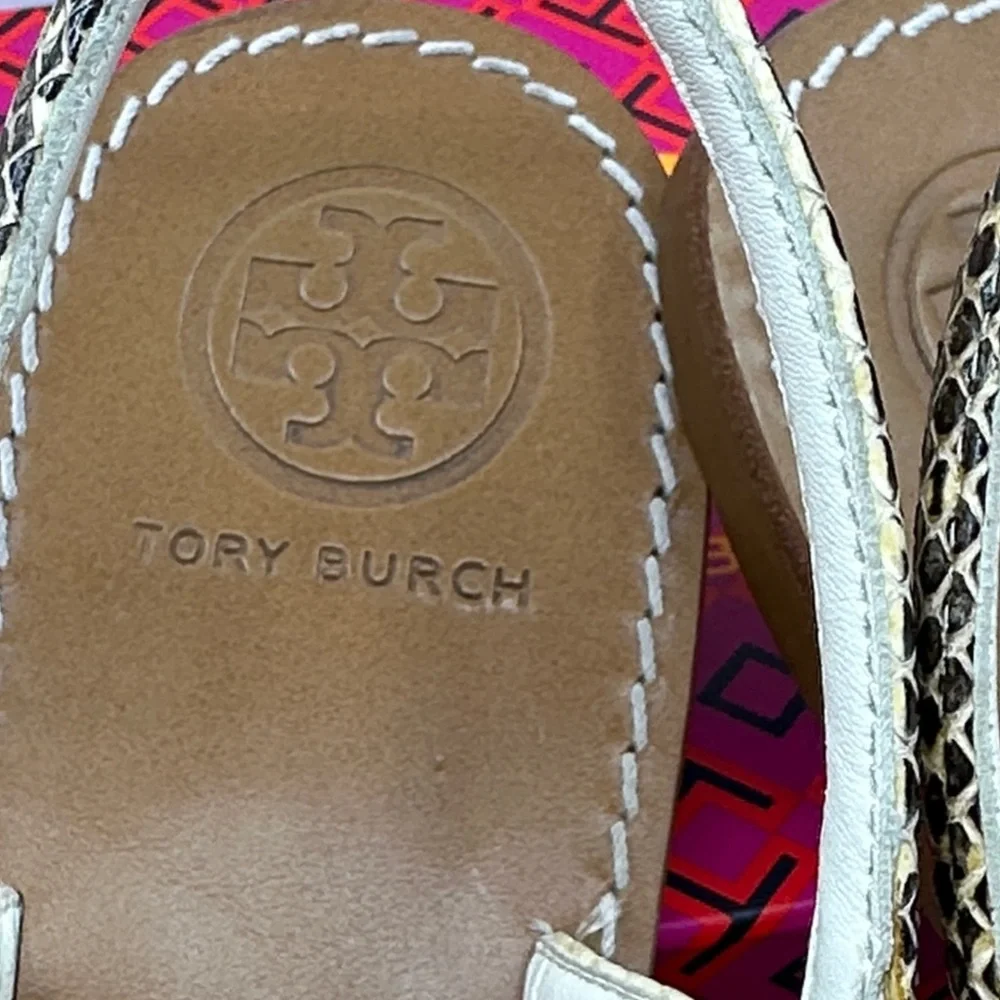 Tory Burch Black and Tan Sandals size 11